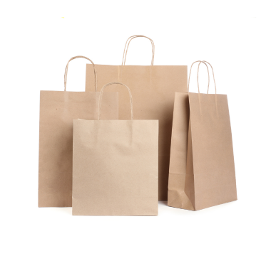 Sustainable bag handles made from twisted paper cord