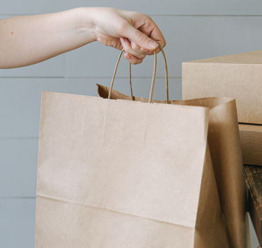 Kraft paper cord for eco-friendly retail bag handles