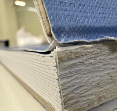Bookbinding materials by Arrosi: crepe paper, spine boards and endpapers for publishing