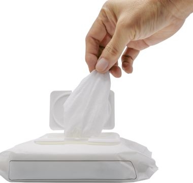 Papier crêpé technique pour lingettes humides durables