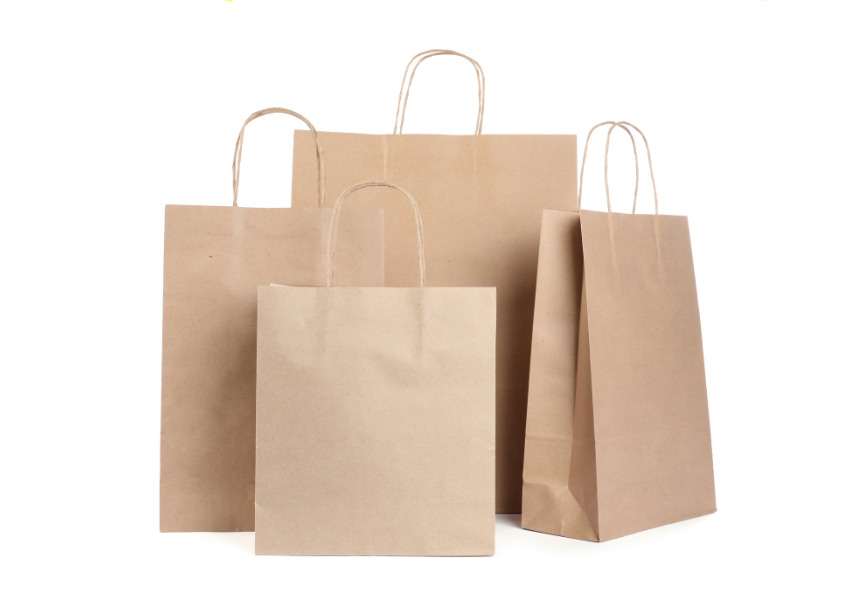 Sustainable bag handles made from twisted paper cord